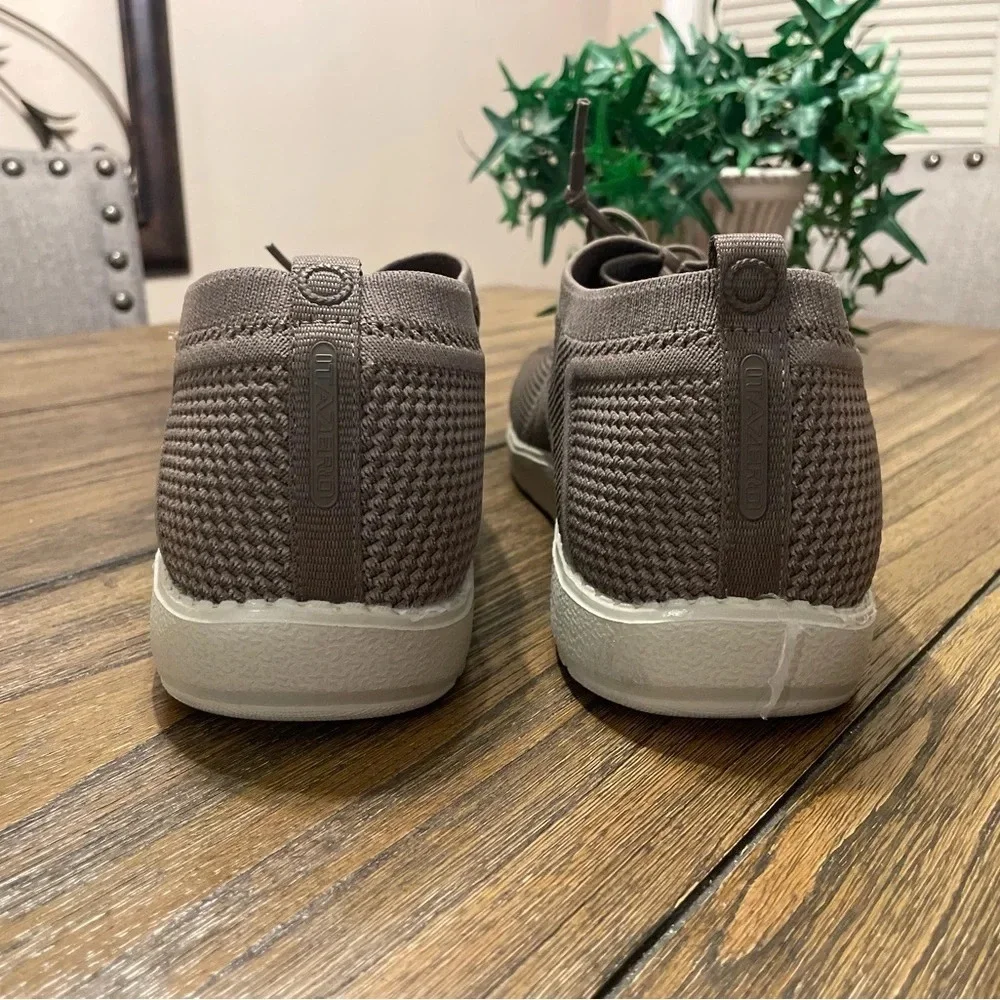 ITAZERO Men’s Khaki Tan Casual Lace Up Shoe with Arch Support Insoles Size 11